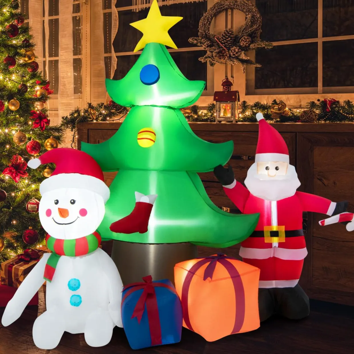 Tangkula 6.5FT Inflatable Christmas Decoration