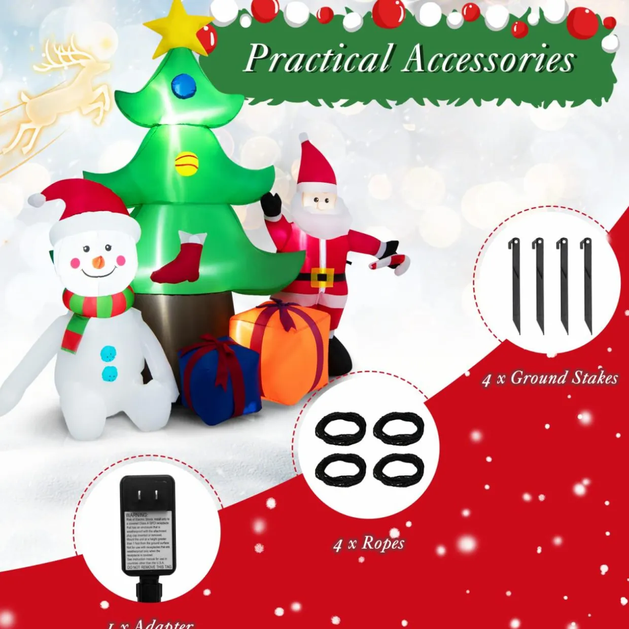 Tangkula 6.5FT Inflatable Christmas Decoration