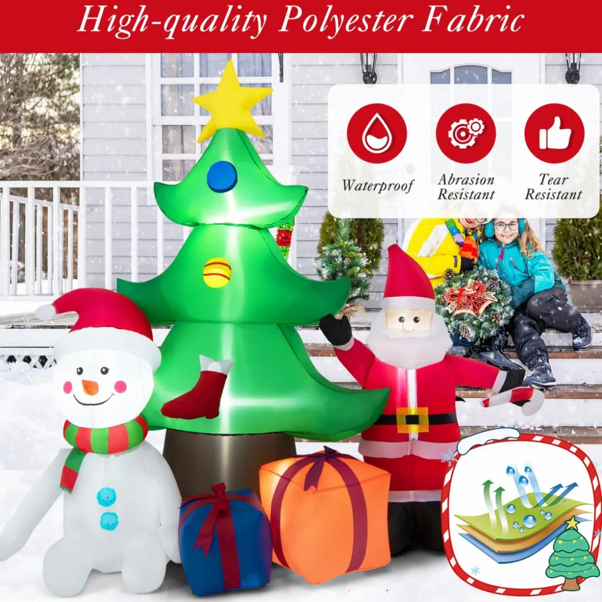 Tangkula 6.5FT Inflatable Christmas Decoration