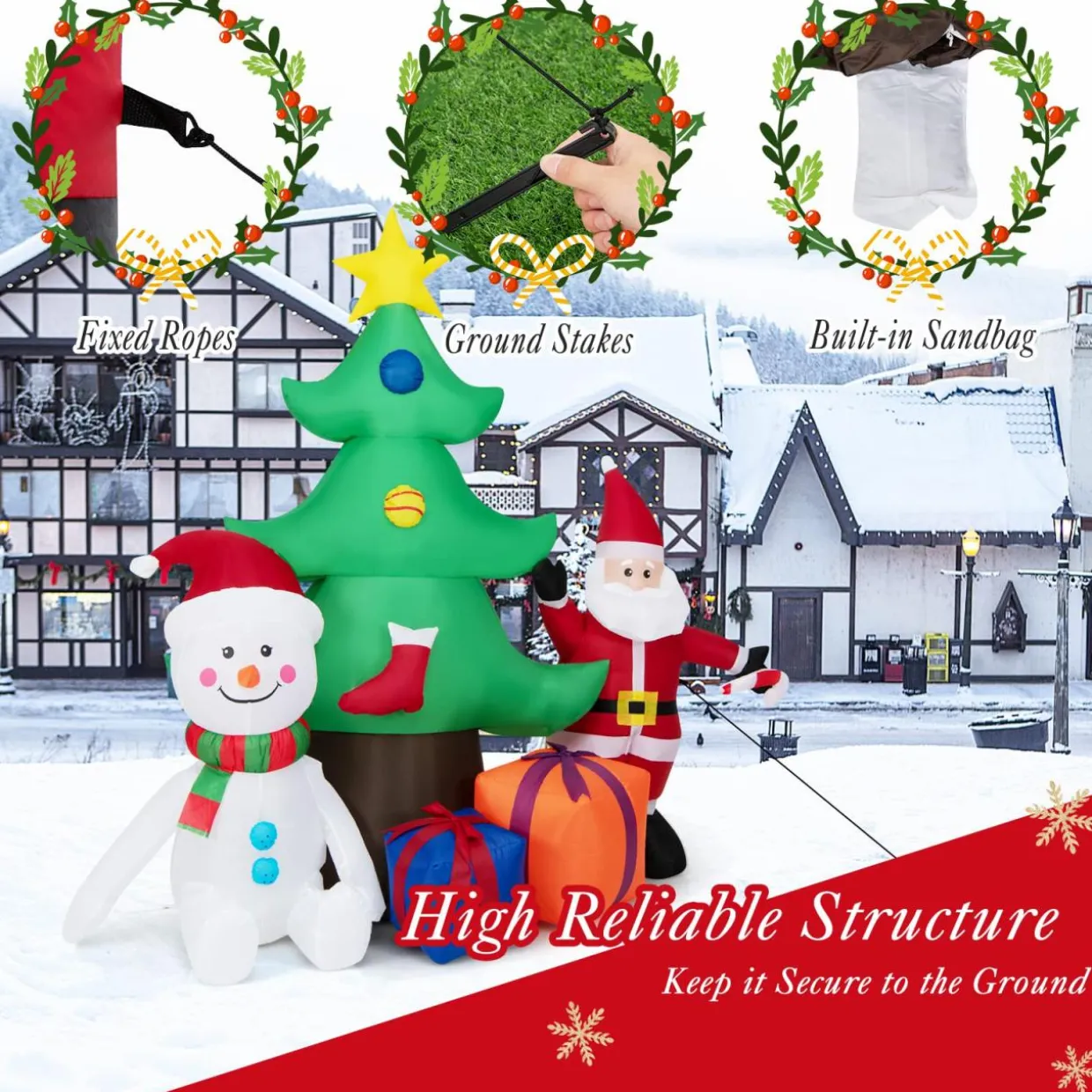 Tangkula 6.5FT Inflatable Christmas Decoration