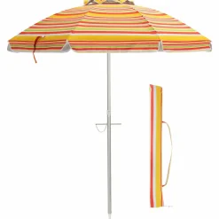 Tangkula 6.5ft Outdoor Beach Umbrella with Sand Anchor