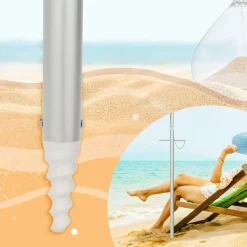 Tangkula 6.5ft Outdoor Beach Umbrella with Sand Anchor