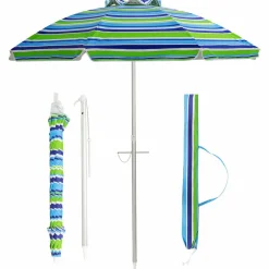 Tangkula 6.5ft Outdoor Beach Umbrella with Sand Anchor