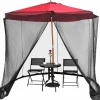 TANGKULA 9/10FT Patio Umbrella Screen, with Zipper Door and Polyester Mesh Netting