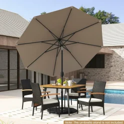 Tangkula 9FT Patio Umbrella, Outdoor Market Table Umbrella with Push Button Tilt Adjustment, Crank & 6 Sturdy Ribs for Garden