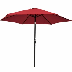 Tangkula 9FT Patio Umbrella, Outdoor Market Table Umbrella with Push Button Tilt Adjustment, Crank & 6 Sturdy Ribs for Garden