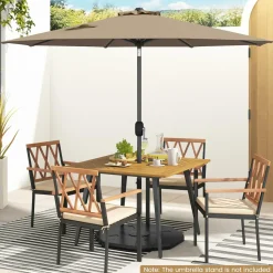 Tangkula 9FT Patio Umbrella, Outdoor Market Table Umbrella with Push Button Tilt Adjustment, Crank & 6 Sturdy Ribs for Garden