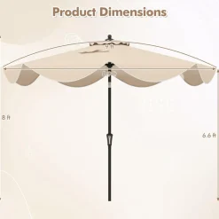 Tangkula 9Ft Patio Umbrella, Outdoor Umbrella with Crank Handle, Push Button Tilt, 2-Tier Beach Umbrella with Sun-Protective Canopy
