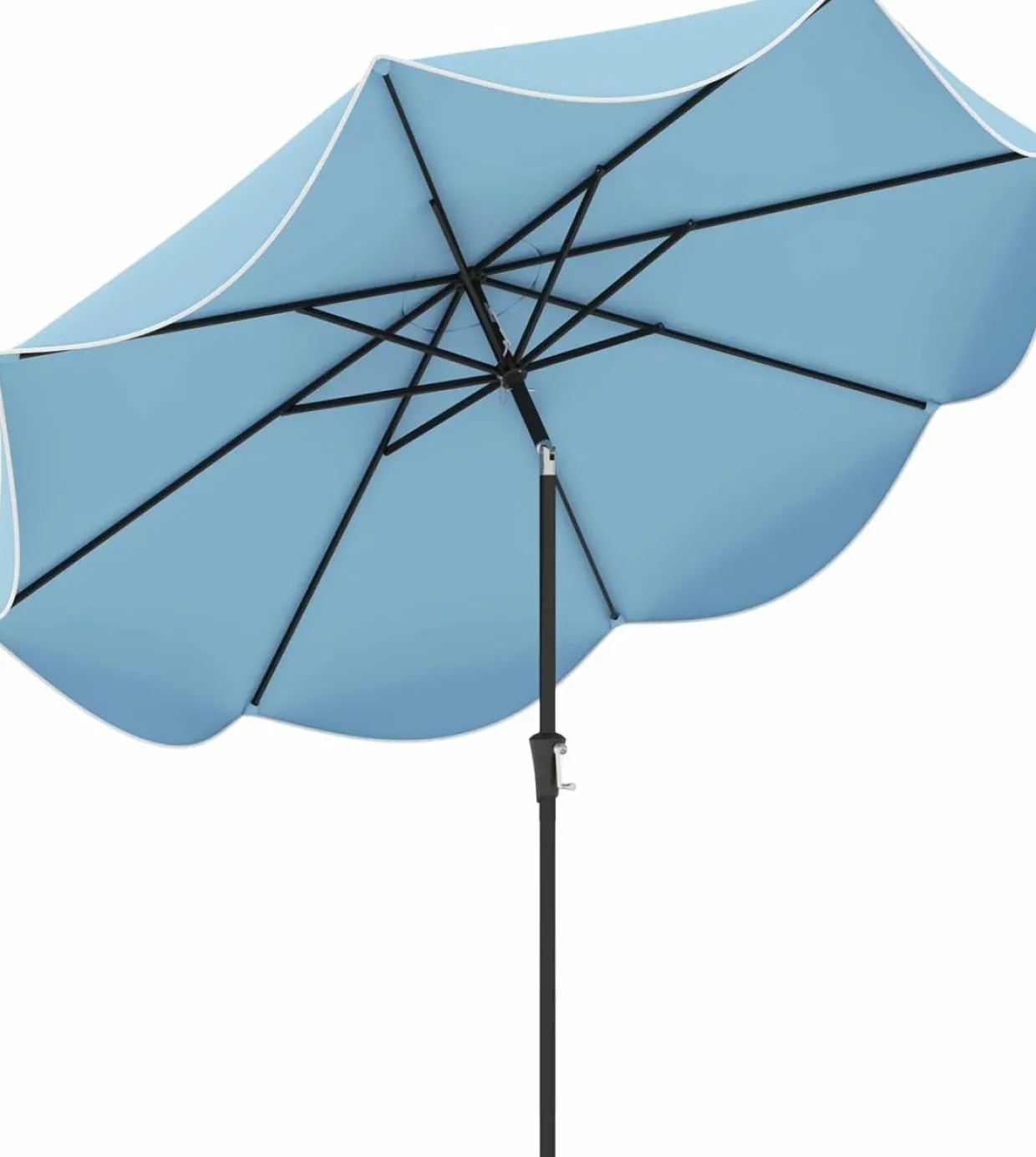 Tangkula 9Ft Patio Umbrella, Outdoor Umbrella with Crank Handle, Push Button Tilt, 2-Tier Beach Umbrella with Sun-Protective Canopy