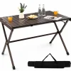 Tangkula 3.6ft Portable Picnic Table, 6 Person Heavy Duty Aluminum Roll Up Camping Table with Carry Bag