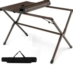 Tangkula 3.6ft Portable Picnic Table, 6 Person Heavy Duty Aluminum Roll Up Camping Table with Carry Bag