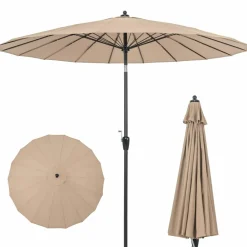 Tangkula 9FT Round Patio Umbrella, Outdoor Market Umbrella with 18 Fiberglass Ribs