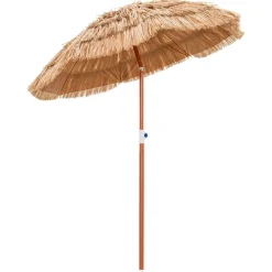 TANGKULA 6ft Thatched Patio Umbrella, Hawaiian Tiki Umbrella with Carrying Bag, Tilt Design