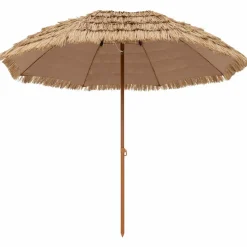 Tangkula 8Ft Tiki Patio Umbrella, Hawaiian Style Outdoor PE Grass Umbrella with Tilt Adjustment