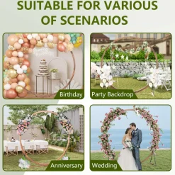 Tangkula 7.4FT Wedding Arch, Round Wooden Arch for Wedding Ceremony