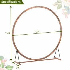 Tangkula 7.4FT Wedding Arch, Round Wooden Arch for Wedding Ceremony