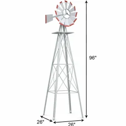 Tangkula 8FT Windmill Yard Garden Metal Ornamental
