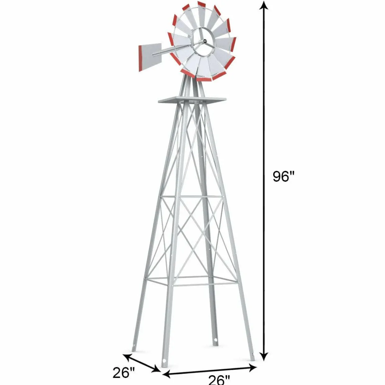 Tangkula 8FT Windmill Yard Garden Metal Ornamental