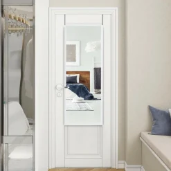Tangkula Full Length Door Mirror Wall Mirror, 42''x 14'' Over The Door Mirror with 2 Sets of Height Adjusting Hanging Hooks