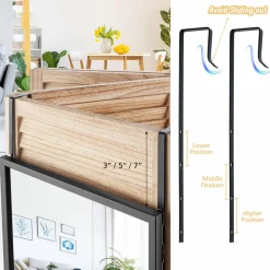 Tangkula Full Length Door Mirror Wall Mirror, 42''x 14'' Over The Door Mirror with 2 Sets of Height Adjusting Hanging Hooks