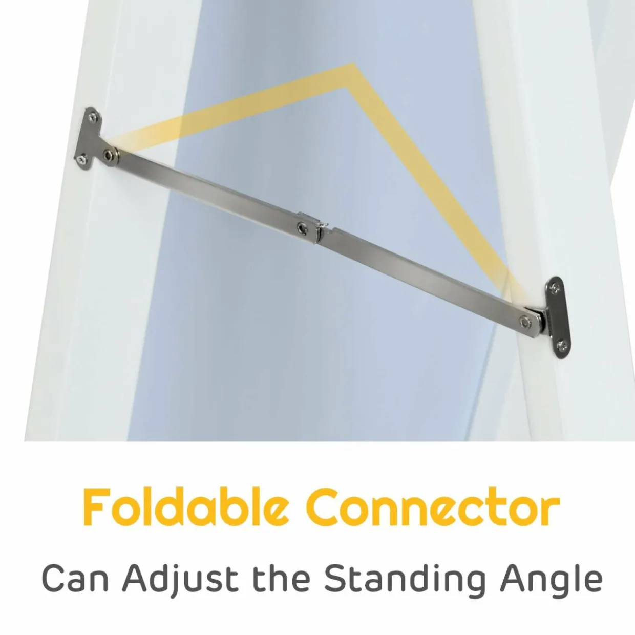 Tangkula Full Length Floor Mirror with Stand, Free Standing or Wall Mounted Mirror, Full Body Mirror with Solid Wood Frame
