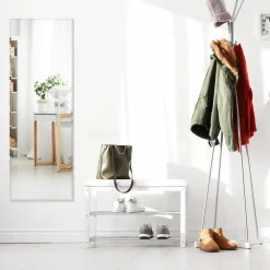 Tangkula Full Length Mirror Wall Mounted , 43 x 15 Inch Rectangle Frameless Mirror w/Beveled Edge, Wall Dressing Mirror