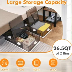 Tangkula 26.5Gal Under Bed Storage Containers