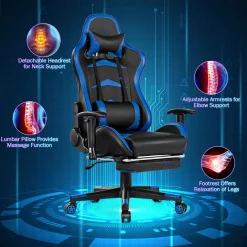 Tangkula Gaming Desk and Chair Set, E-Sport Gamer Desk & Racing Chair Set