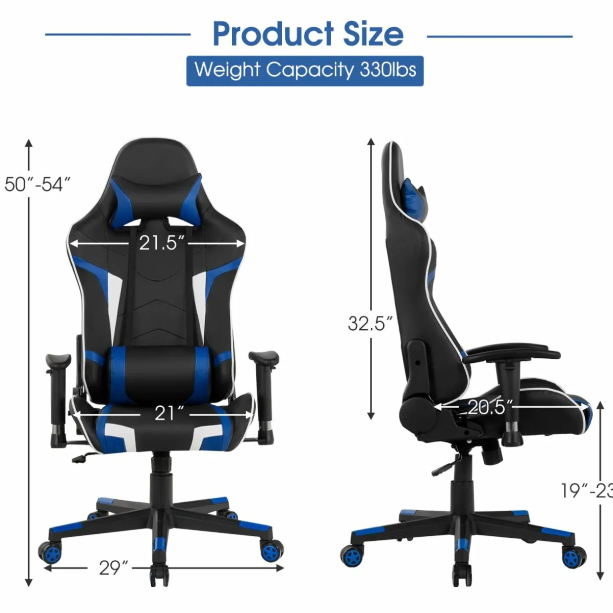 Tangkula Gaming Desk and Chair Set, Ergonomic Gamer Desk & Racing Chair Set Cup Holder, Headphone Hook