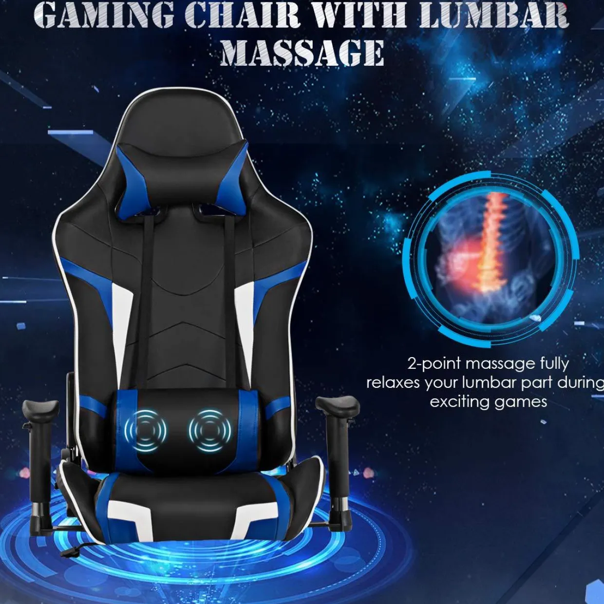 Tangkula Gaming Desk and Chair Set, Ergonomic E-Sport Gamer Desk & Racing Chair Set w/Cup Holder