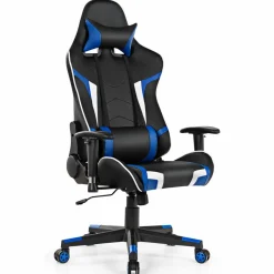 Tangkula Gaming Desk and Chair Set, Ergonomic E-Sport Gamer Desk & Racing Chair Set w/Cup Holder