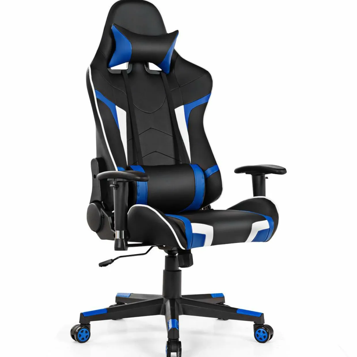 Tangkula Gaming Desk and Chair Set, Ergonomic E-Sport Gamer Desk & Racing Chair Set w/Cup Holder