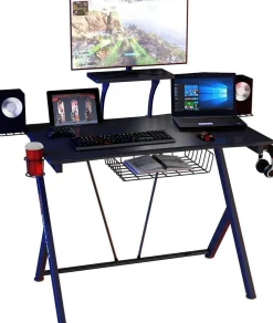 Tangkula Gaming Desk, E-Sport Gaming Workstation, Multifunctional Computer Desk Gamer Desk