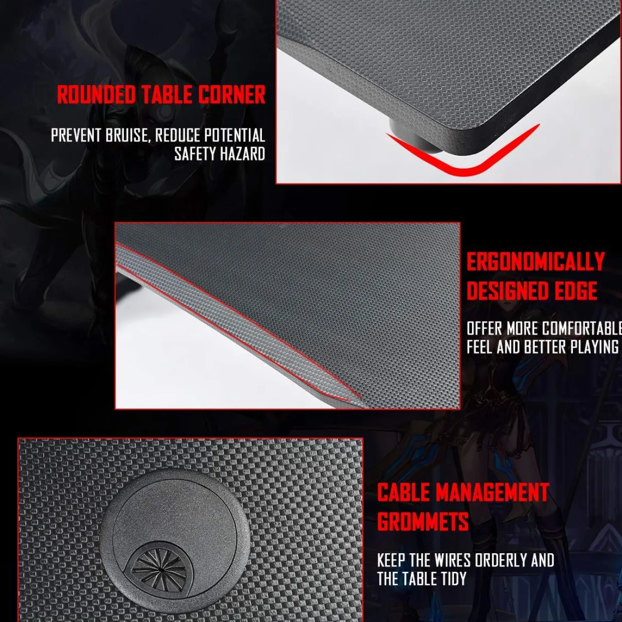 Tangkula Gaming Desk, Z Shaped Ergonomic Gaming Computer Desk