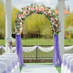 Tangkula Garden Arbor, Metal Arch with Trellis for Climbing Plants