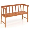 Tangkula Garden Bench with Slatted Seat for Porch, Park, Backyard