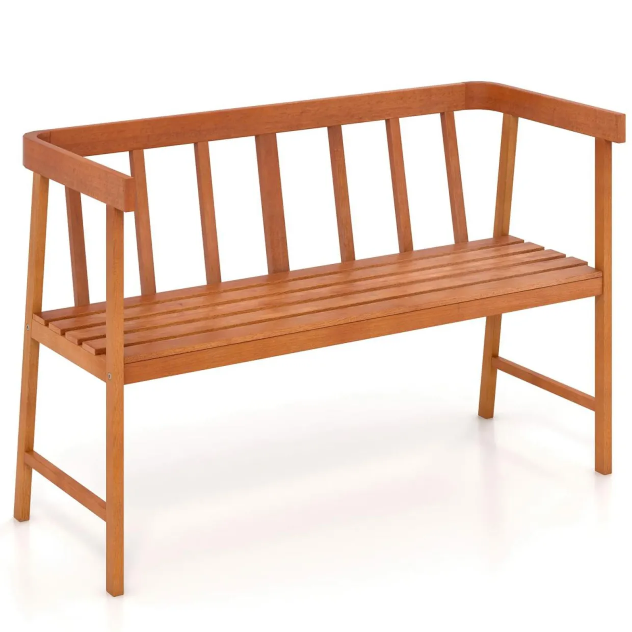 Tangkula Garden Bench with Slatted Seat for Porch, Park, Backyard