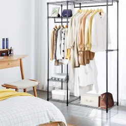Tangkula Garment Rack Clothing Rack, Heavy Duty Free Standing Closet Organizer with Storage Shelves & Hanging Rods