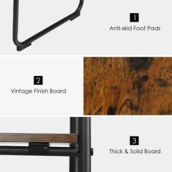 Tangkula Garment Rack with Shelves, Clothes Rack with 5 Shelves & Hanging Bar