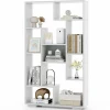 Tangkula Geometric Bookshelf, 47 Inch Tall Bookcase with Multiple Open Shelves