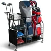 Tangkula Golf Bag Storage Rack for Garage, Golf Bag Organizer with Lockable Universal Wheels