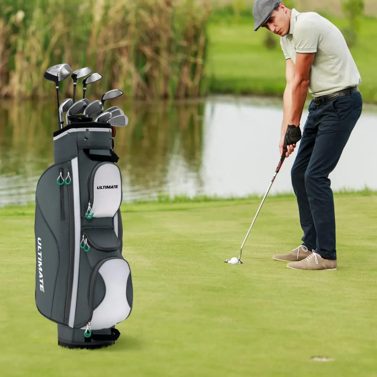 Tangkula Golf Cart Bag with 14 Dividers, Lightweight Golf Cart Bag