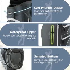 Tangkula Golf Cart Bag with 15 Way Top Dividers, Portable Golf Carry Bag for Men & Women
