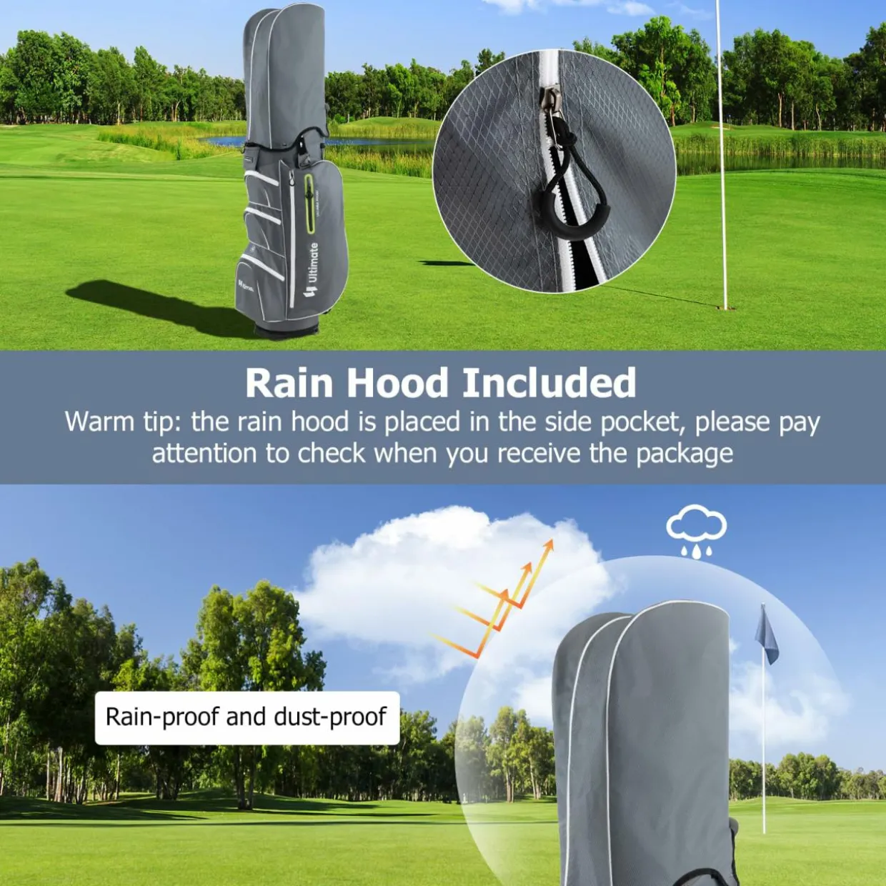 Tangkula Golf Cart Bag with 15 Way Top Dividers, Portable Golf Carry Bag for Men & Women