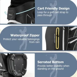 Tangkula Golf Cart Bag with 15 Way Top Dividers, Portable Golf Carry Bag for Men & Women