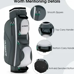 Tangkula Golf Cart Bag with 14 Dividers, Lightweight Golf Cart Bag