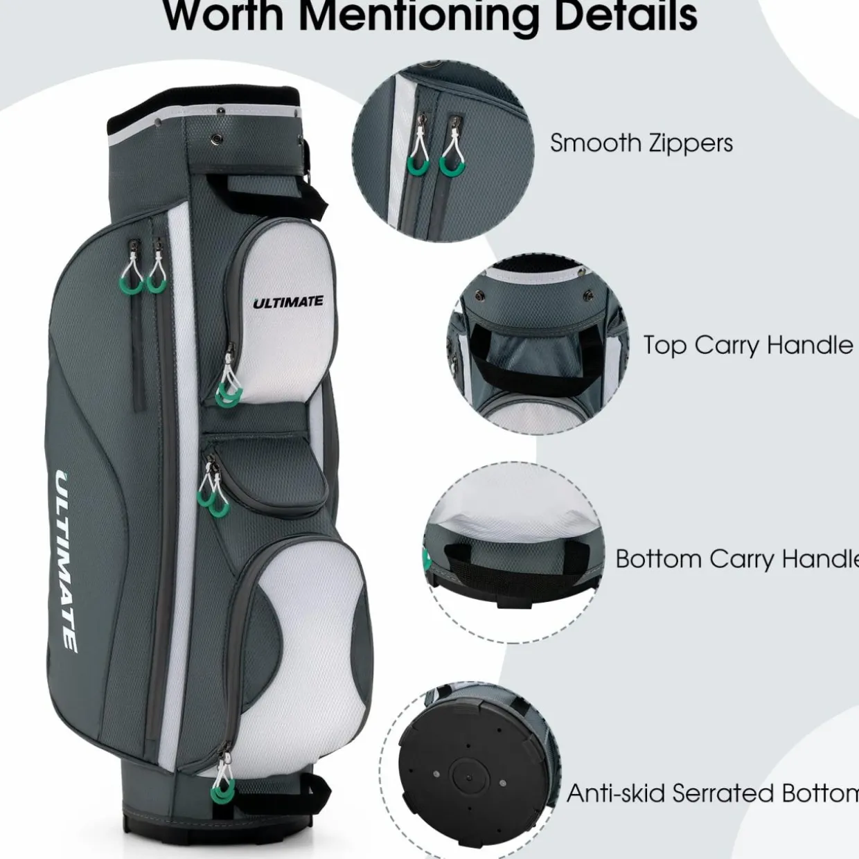 Tangkula Golf Cart Bag with 14 Dividers, Lightweight Golf Cart Bag