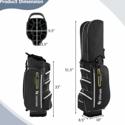 Tangkula Golf Cart Bag with 15 Way Top Dividers, Portable Golf Carry Bag for Men & Women