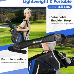 Tangkula Golf Cart Bag with 14 Way Top Dividers, Lightweight Golf Club Cart Bag with 9 Pockets