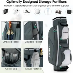 Tangkula Golf Cart Bag with 14 Dividers, Lightweight Golf Cart Bag
